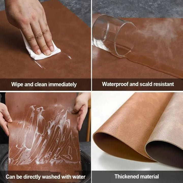 NordicDrop | Double-Sided Faux Leather Placemats | Non-Slip &amp; Heat Resistant