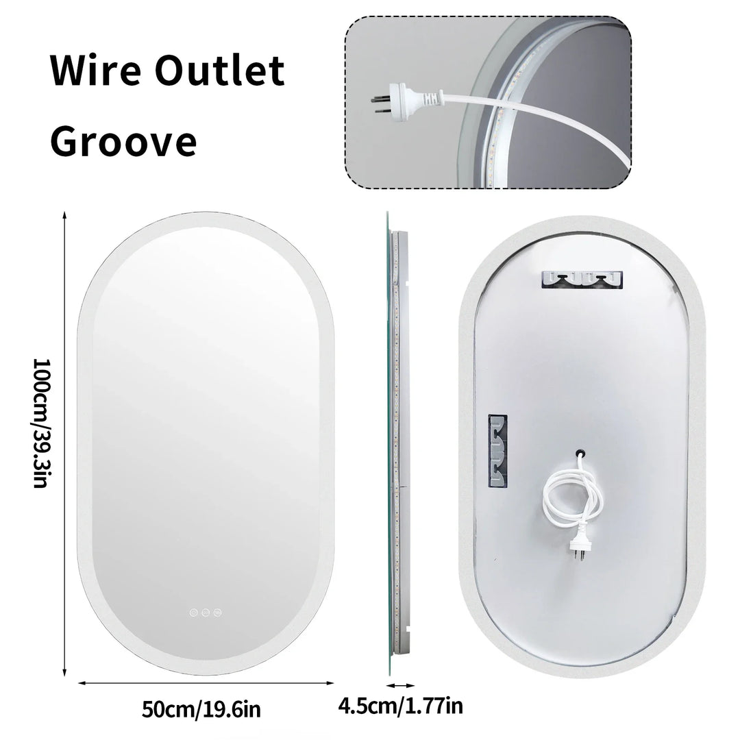 LumoOval | Oval LED Bathroom Mirror | Anti-Fog &amp; Dimmable Backlit Design