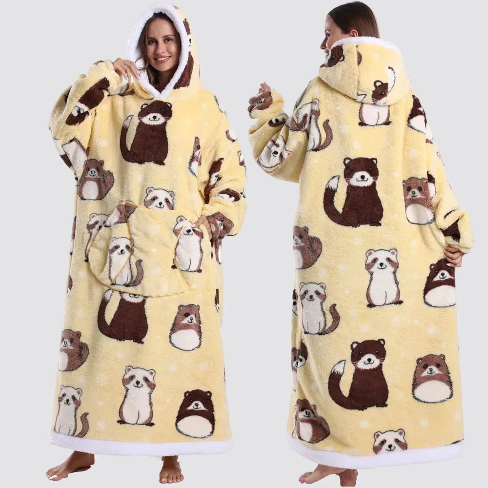 Blanket Hoodie Oversized Wearable Hooded Blanket Adult