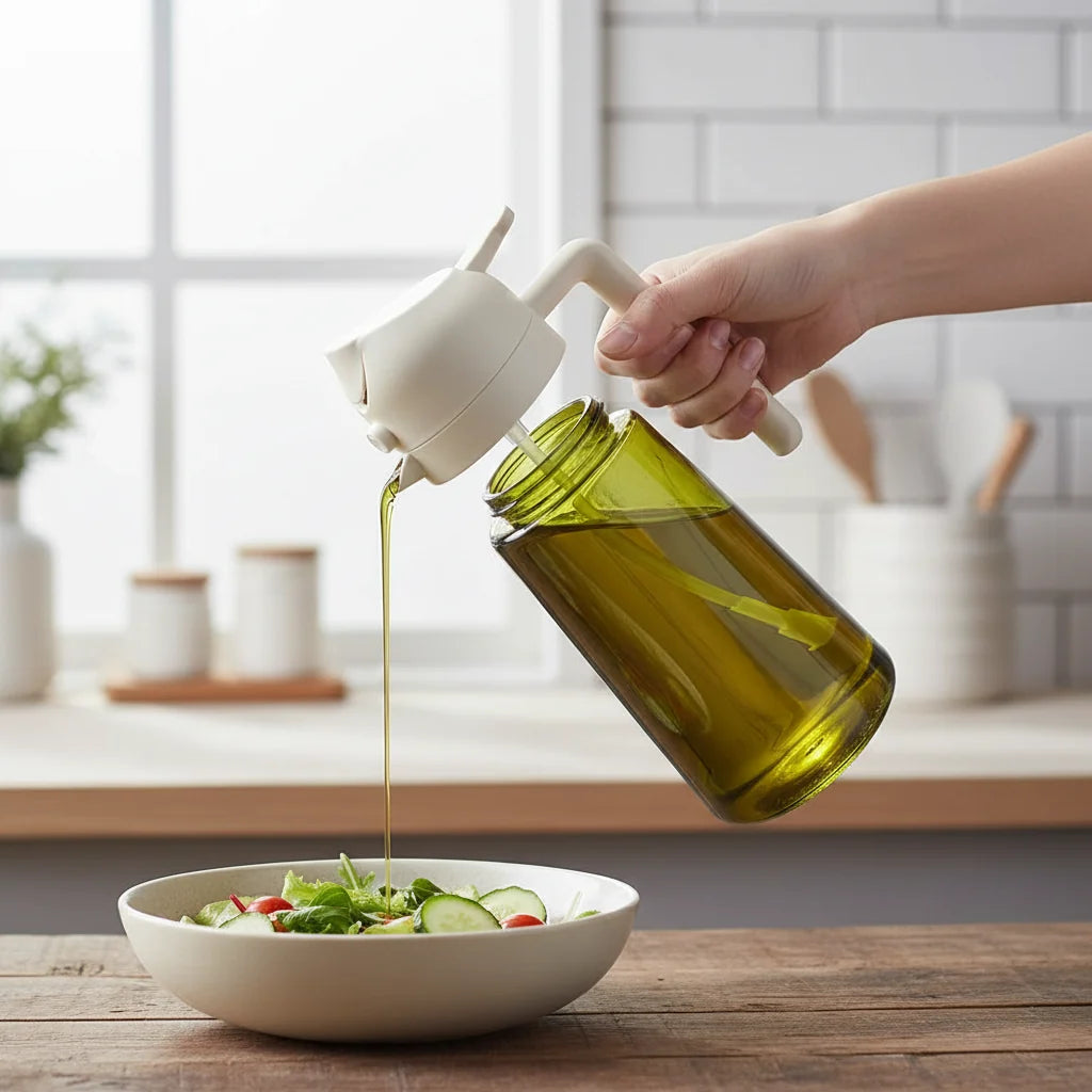 Oil Dispenser Bottle Glass Olive Oil Sprayer Cooking