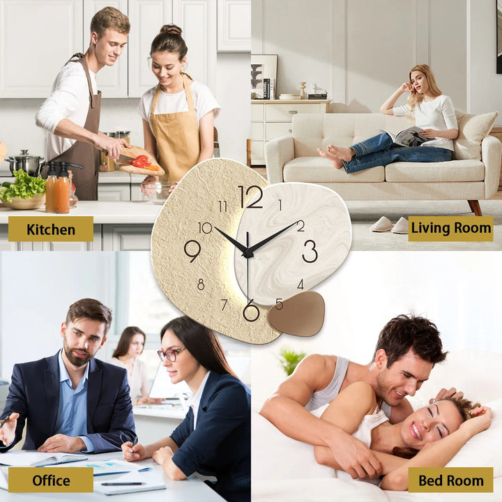 TempoStone | Modern Simple Wall Clock | Silent Quartz Design
