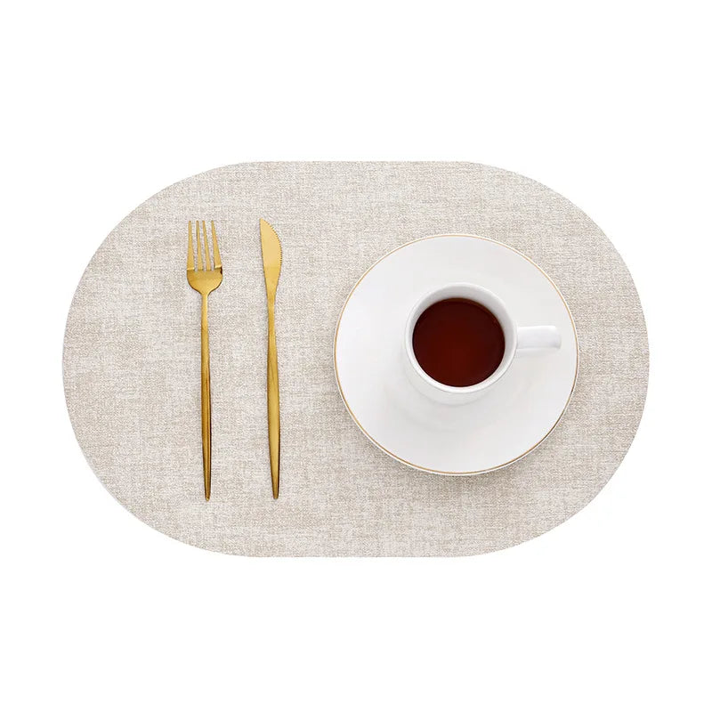 LinoMat | Oval Faux Leather Placemats | Heat Resistant &amp;amp; Non-Slip