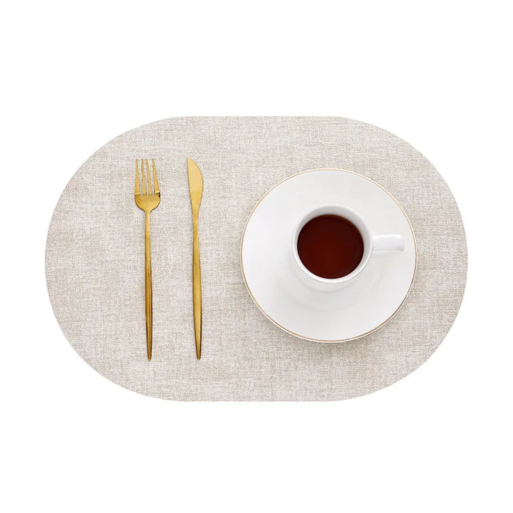 LinoMat | Oval Faux Leather Placemats | Heat Resistant &amp;amp; Non-Slip