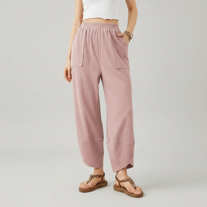 Women Trousers Casual Loose Fit Straight Leg Lightweight Summer Trousers