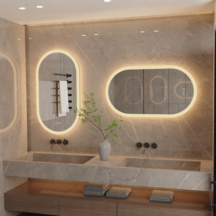 LumoOval | Oval LED Bathroom Mirror | Anti-Fog &amp; Dimmable Backlit Design