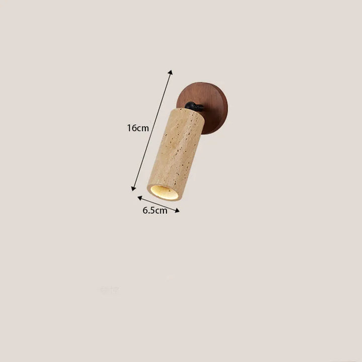 Huangdong Wall Lamp | Wabi-Sabi Travertine &amp; Wood Light