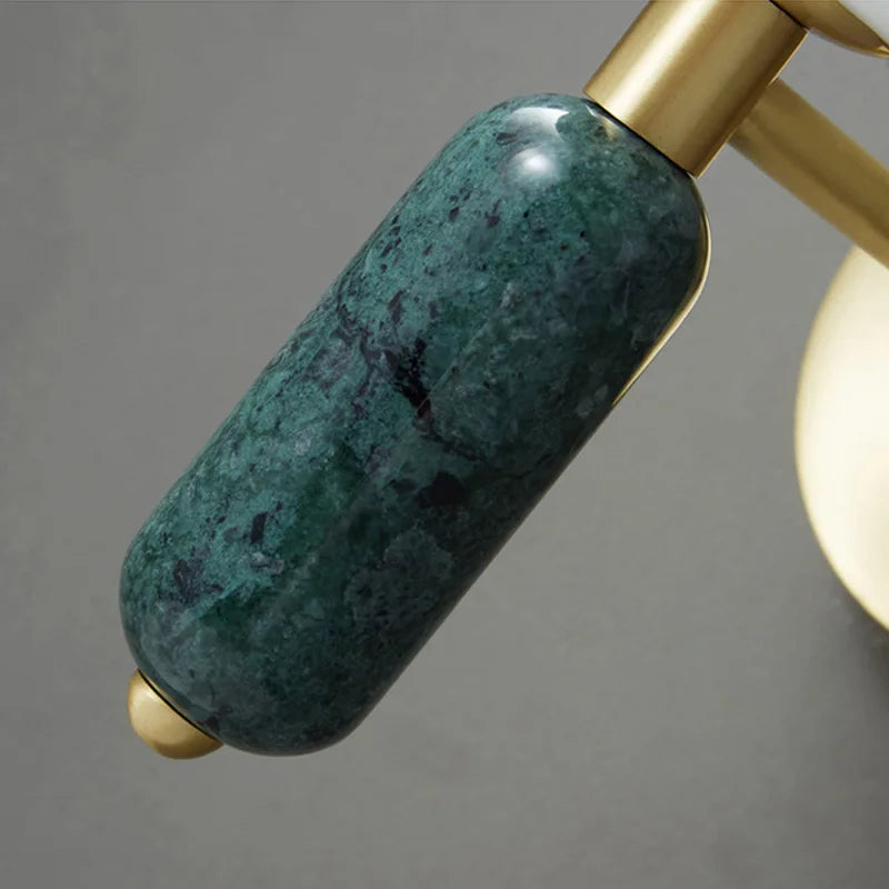 Marble &amp; Glass Wall Lamp | Gold Finish Modern Sconce