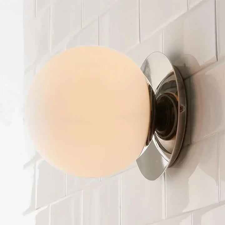 Nordic Globe Glass Wall Lamp | Minimalist Modern Bathroom &amp; Bedroom Light
