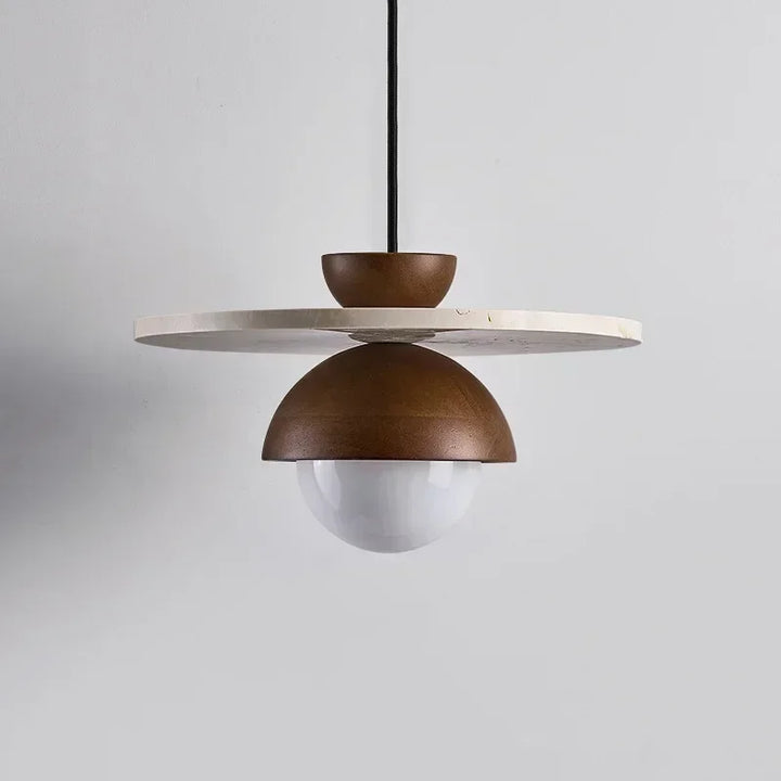 Denmark Pendant Light | Walnut &amp; Stone LED Chandelier