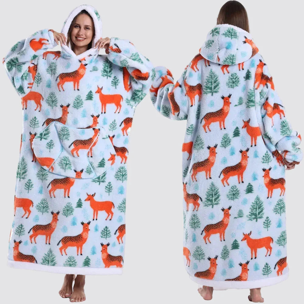 Blanket Hoodie Oversized Wearable Hooded Blanket Adult