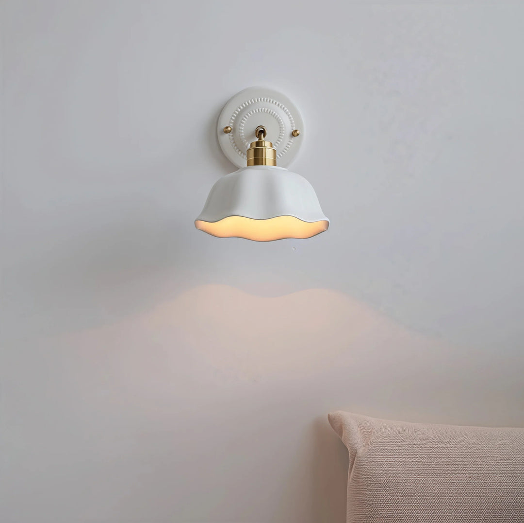 Nordic Cream Ceramic Wall Lamp | Vintage Elegance for Modern Homes