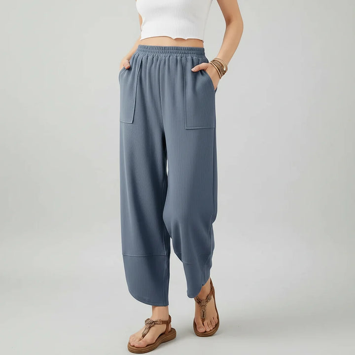 Women Trousers Casual Loose Fit Straight Leg Lightweight Summer Trousers