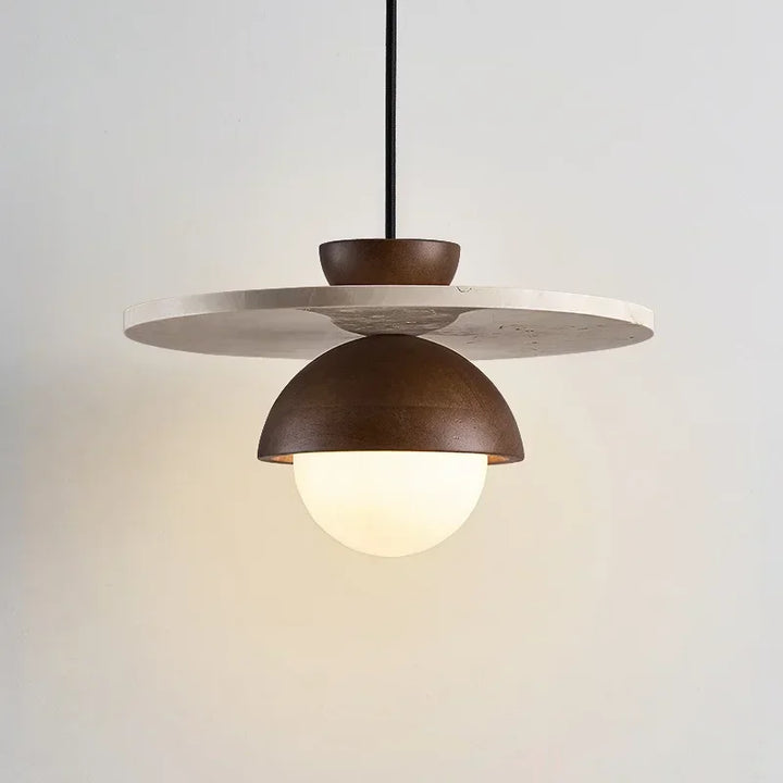 Denmark Pendant Light | Walnut &amp; Stone LED Chandelier