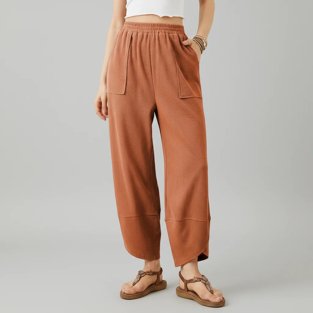 Women Trousers Casual Loose Fit Straight Leg Lightweight Summer Trousers
