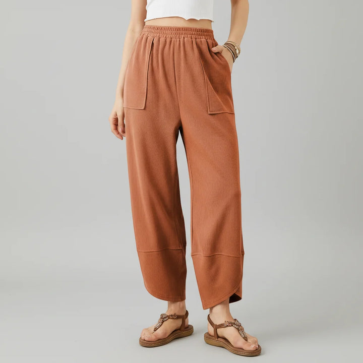 Women Trousers Casual Loose Fit Straight Leg Lightweight Summer Trousers