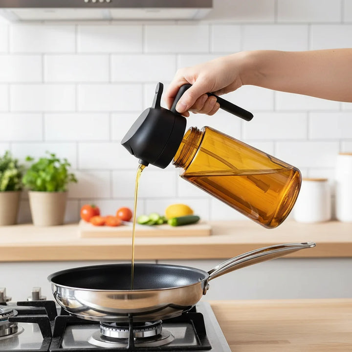 Oil Dispenser Bottle Glass Olive Oil Sprayer Cooking
