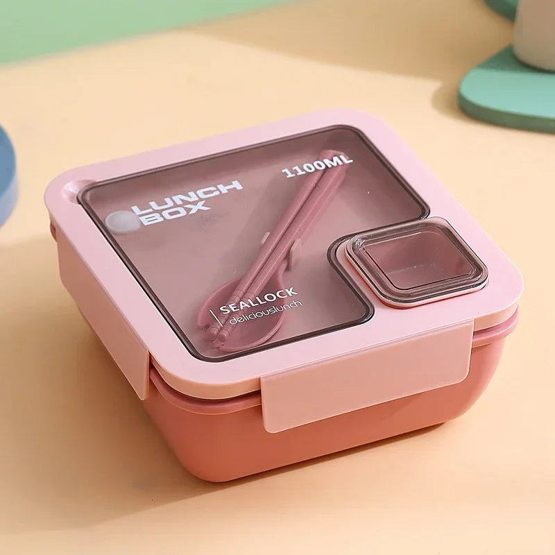 BentoGo Lunch Box | Portable Leak-Proof Bento with Cutlery – Microwave &amp; Dishwasher Safe