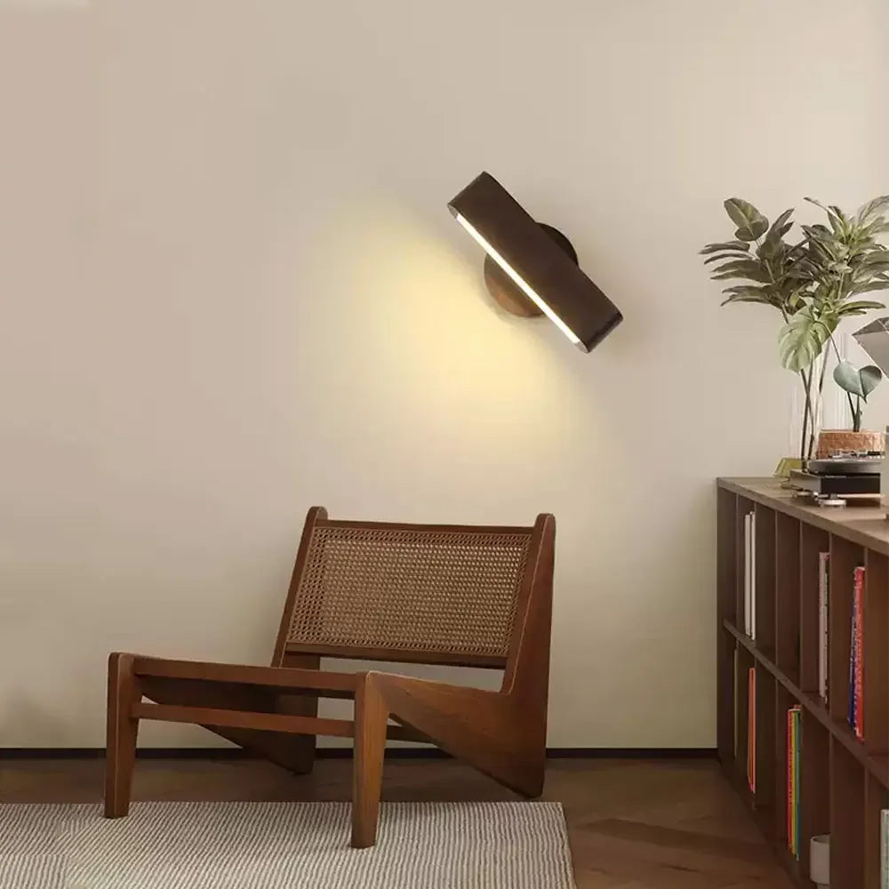 Rotating Wall Lamp | Japanese Solid Wood &amp; Aluminium Design