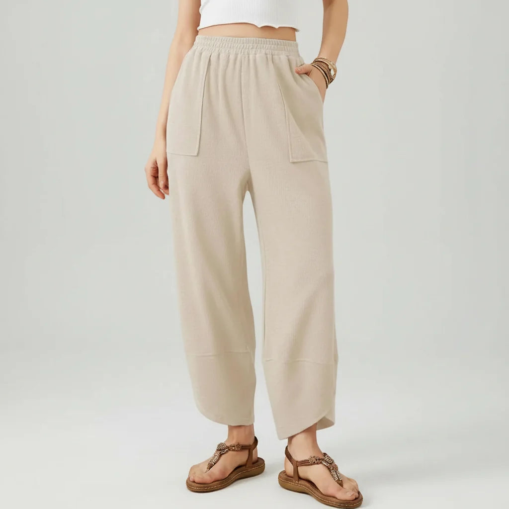 Women Trousers Casual Loose Fit Straight Leg Lightweight Summer Trousers