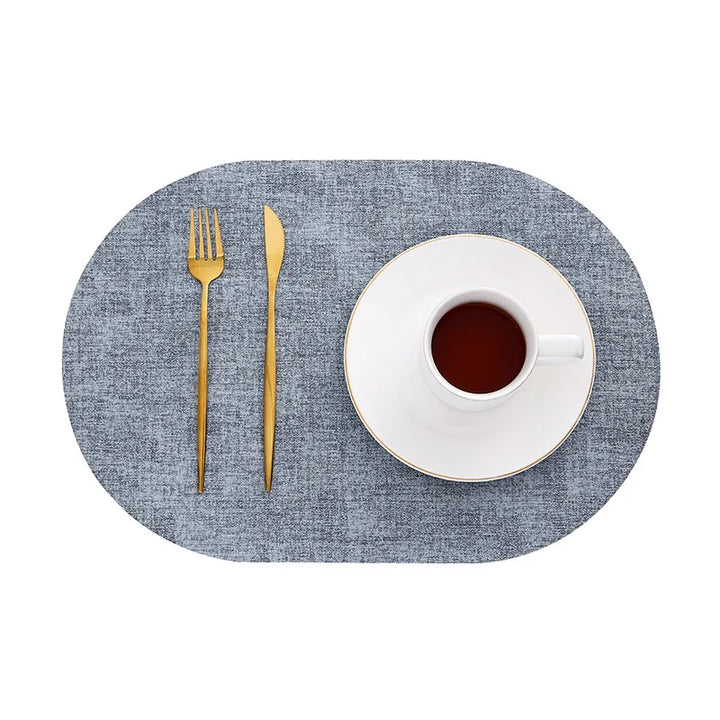 LinoMat | Oval Faux Leather Placemats | Heat Resistant &amp;amp; Non-Slip