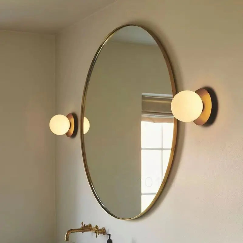 Nordic Globe Glass Wall Lamp | Minimalist Modern Bathroom &amp; Bedroom Light