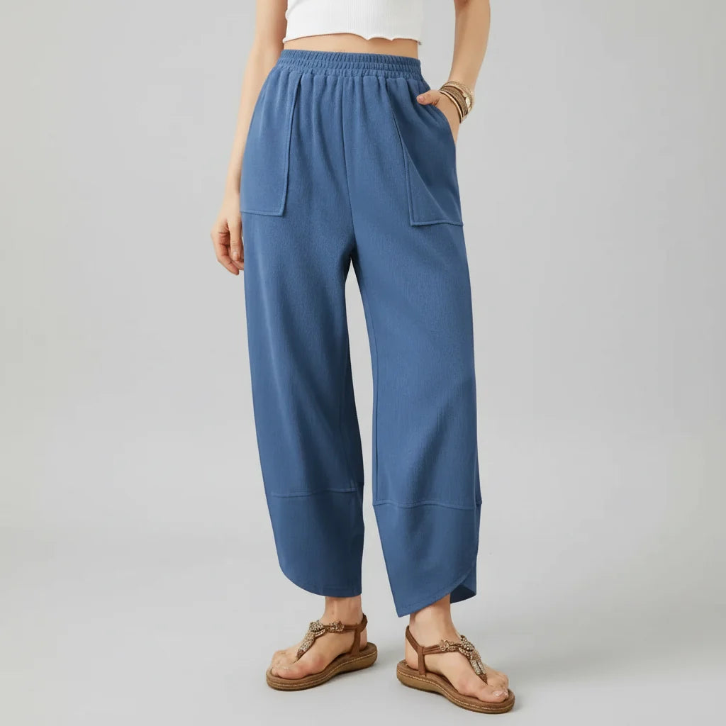 Women Trousers Casual Loose Fit Straight Leg Lightweight Summer Trousers