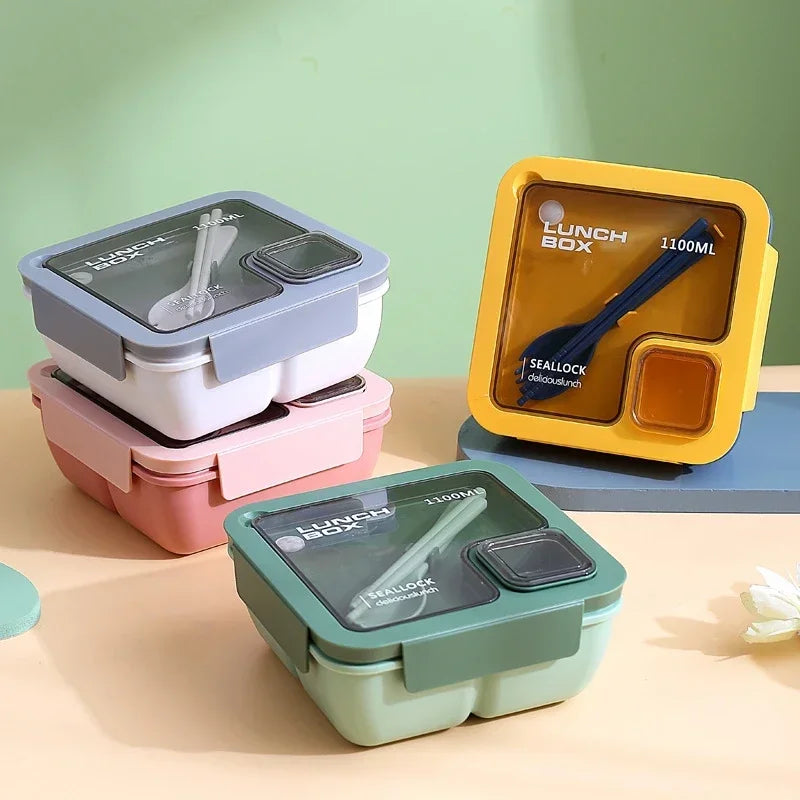 BentoGo Lunch Box | Portable Leak-Proof Bento with Cutlery – Microwave &amp; Dishwasher Safe