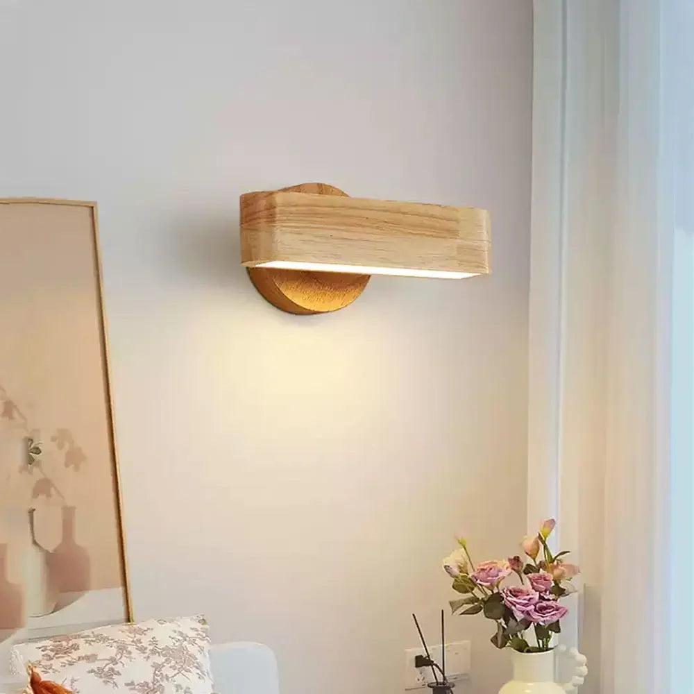 Rotating Wall Lamp | Japanese Solid Wood &amp; Aluminium Design