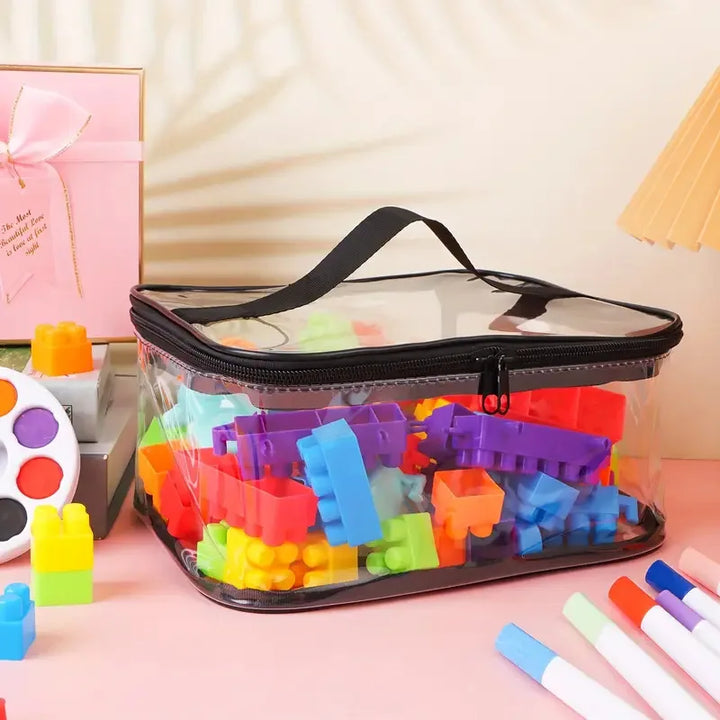 Transparent Mesh Toy Storage Bag | Large Capacity Organizer for Toys, Puzzles &amp; Building Blocks