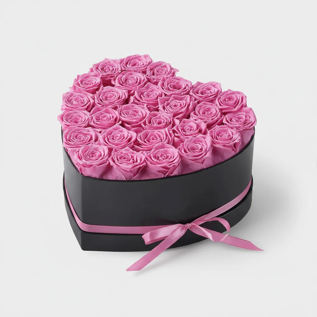 Mothers Day Rose Box Artificial Flower Heart Gift Her Decor