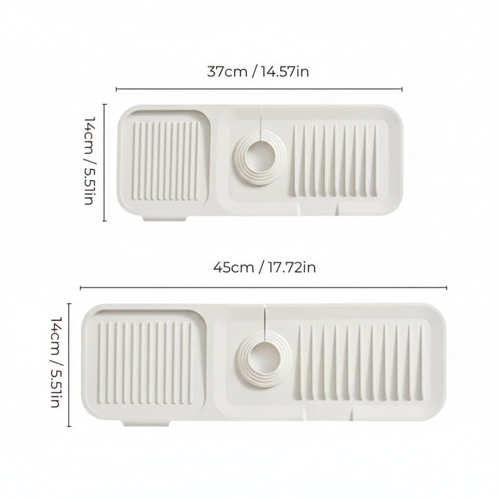 Sink Mat Silicone Faucet Drip Catcher Self Draining Design