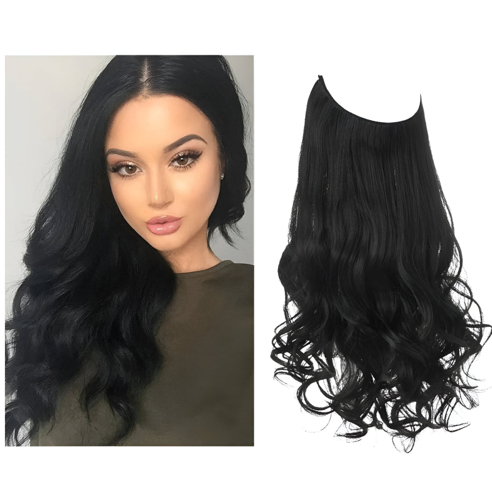 Hair Extensions Natural Wavy Human Hair Clip-In Long Volume Set