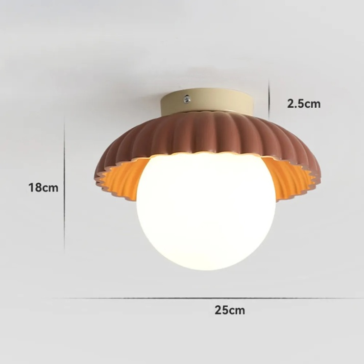 Iron Hallway Ceiling Light | Modern Glass &amp; Metal Flush Mount