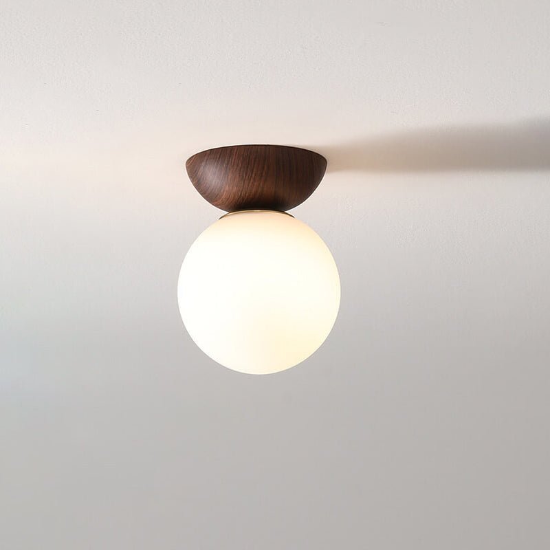 Japanese Style Ceiling Light | Minimal Wood &amp; Glass Design