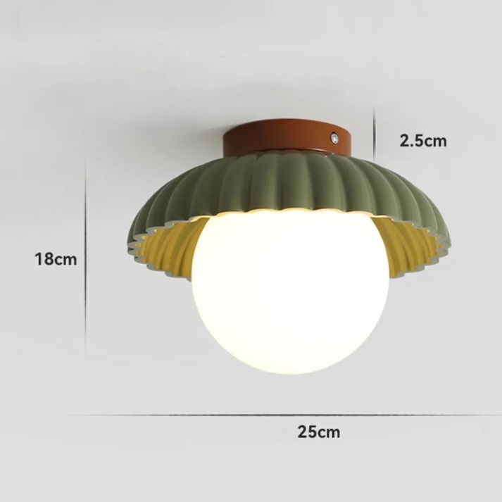 Iron Hallway Ceiling Light | Modern Glass &amp; Metal Flush Mount