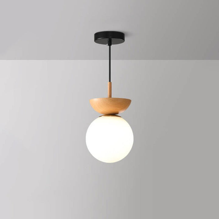 Japanese Style Ceiling Light | Minimal Wood &amp; Glass Design