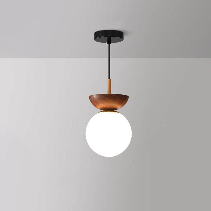 Japanese Style Ceiling Light | Minimal Wood &amp; Glass Design