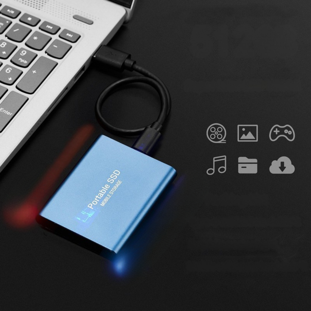 SSD Portable External Drive 512GB Fast Compact USB C Storage