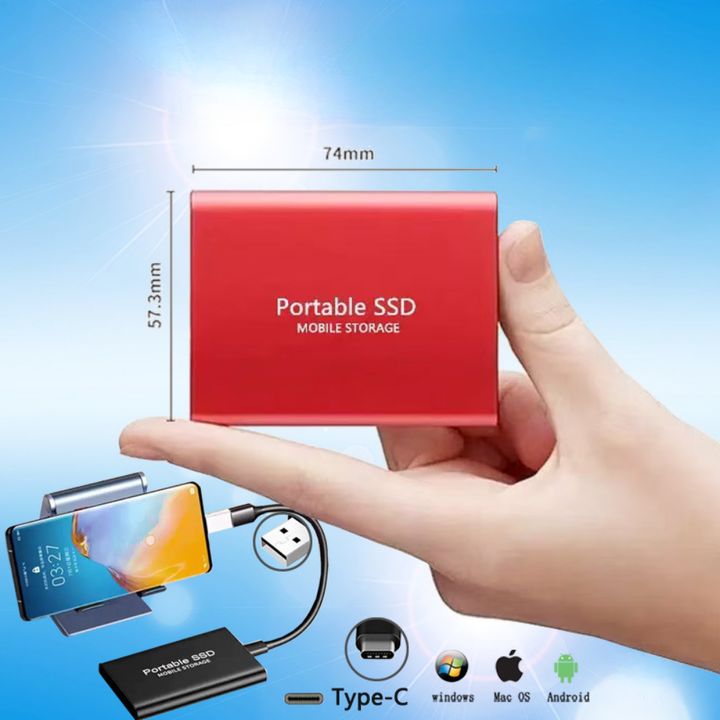 SSD Portable External Drive 512GB Fast Compact USB C Storage