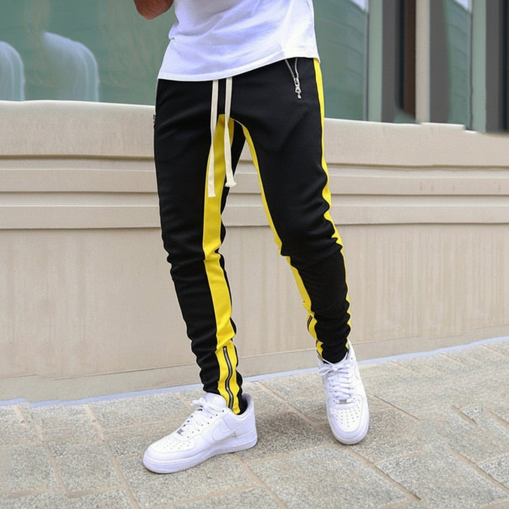 Joggers Men Slim Fit Side Stripe Athletic SweatTrousers