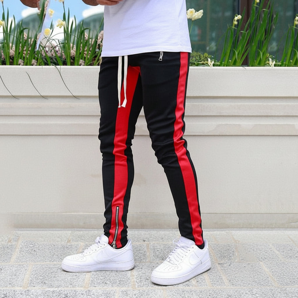 Joggers Men Slim Fit Side Stripe Athletic SweatTrousers