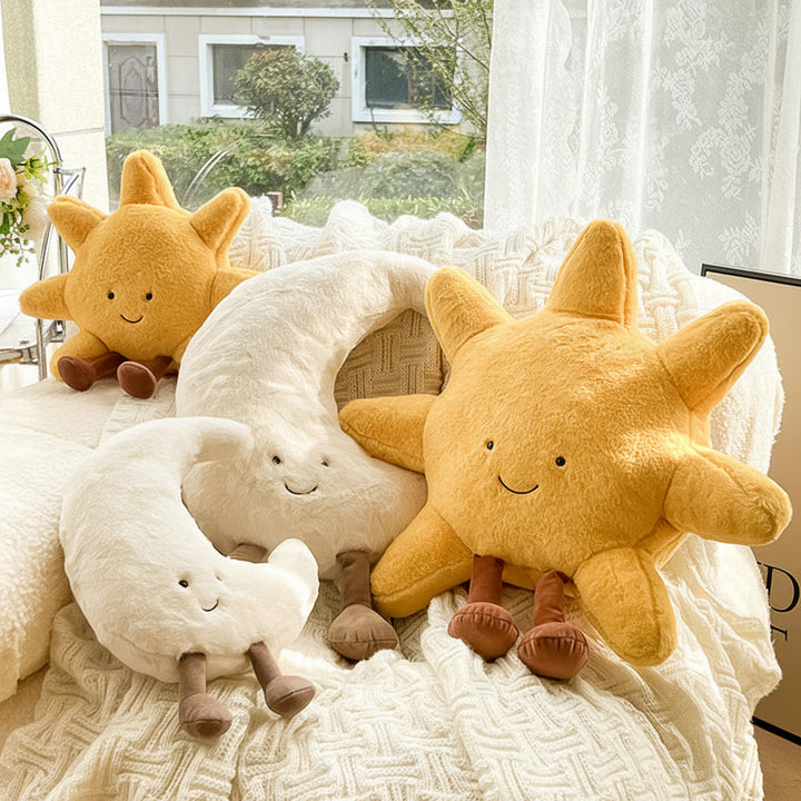 Throw Pillow Decorative Plush Sun Moon Velvet Cushion