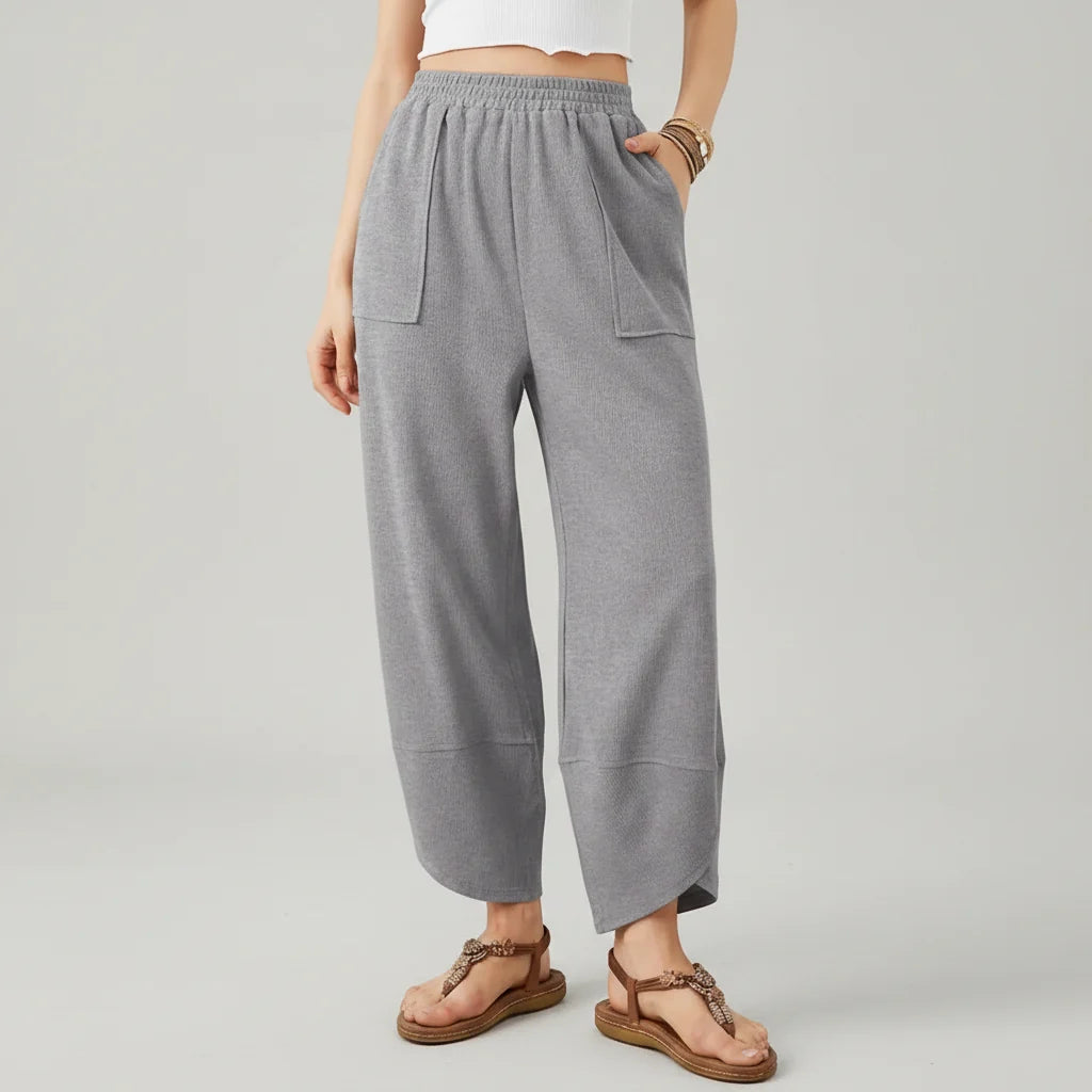 Women Trousers Casual Loose Fit Straight Leg Lightweight Summer Trousers
