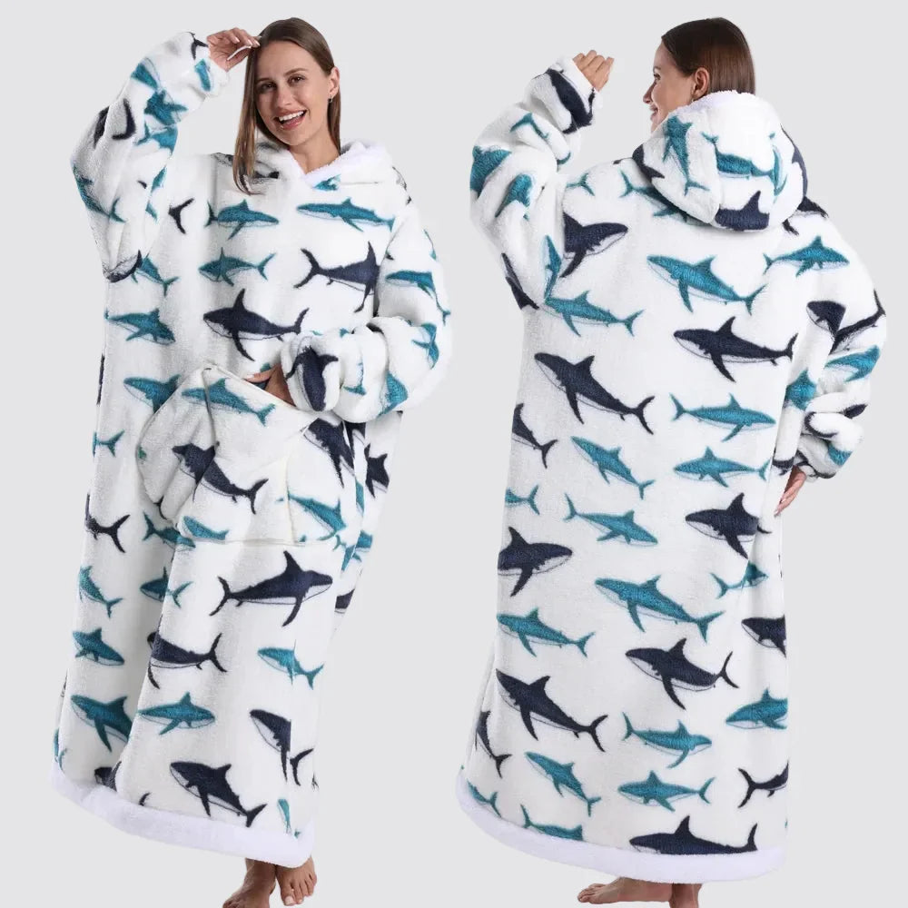 Blanket Hoodie Oversized Wearable Hooded Blanket Adult