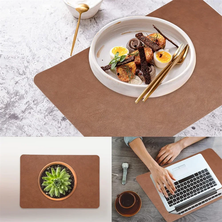 DuoMat | Double-Sided Faux Leather Placemats | Heat Resistant &amp; Waterproof