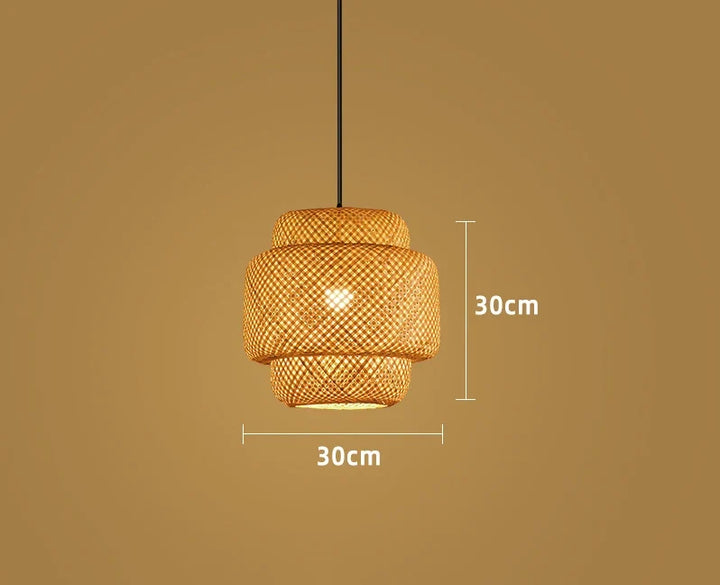 Natural Bamboo Pendant Lamp | Handwoven Rattan Light Fixture