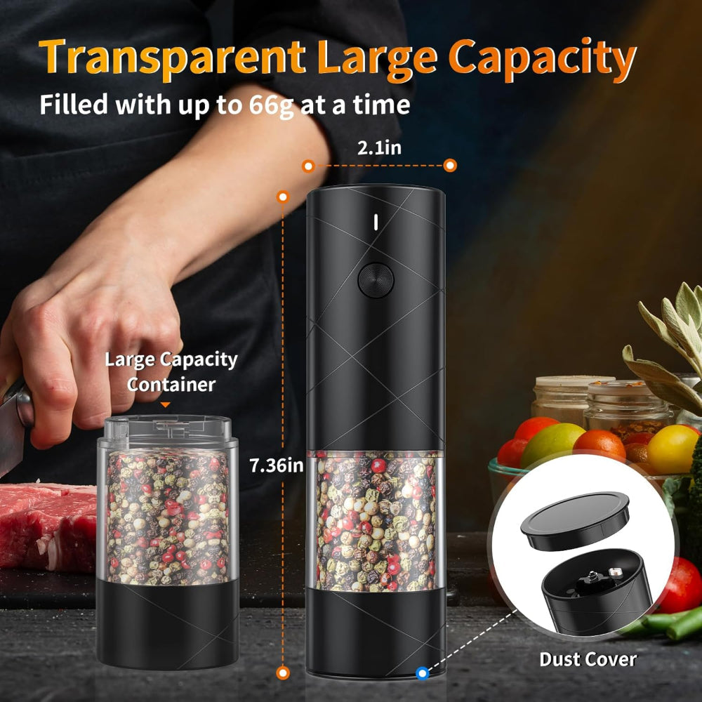 Salt Pepper Grinder Electric Rechargeable LED Light