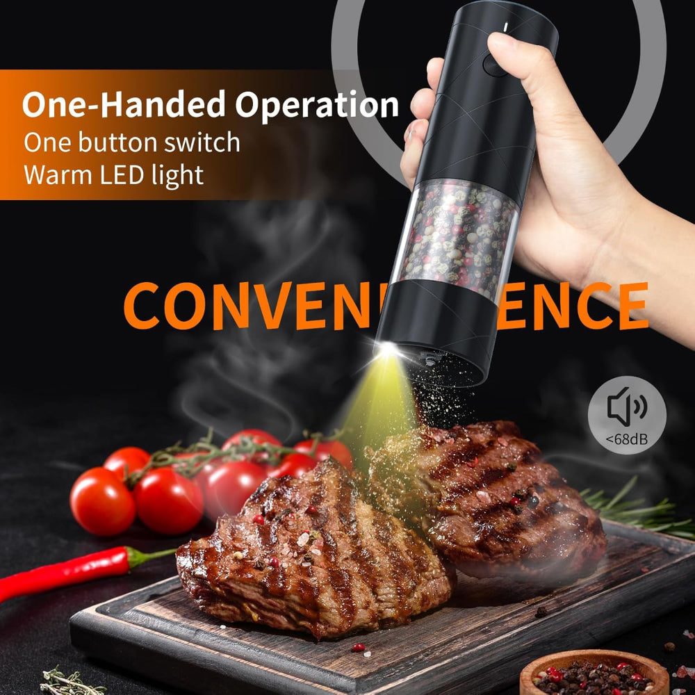 Salt Pepper Grinder Electric Rechargeable LED Light