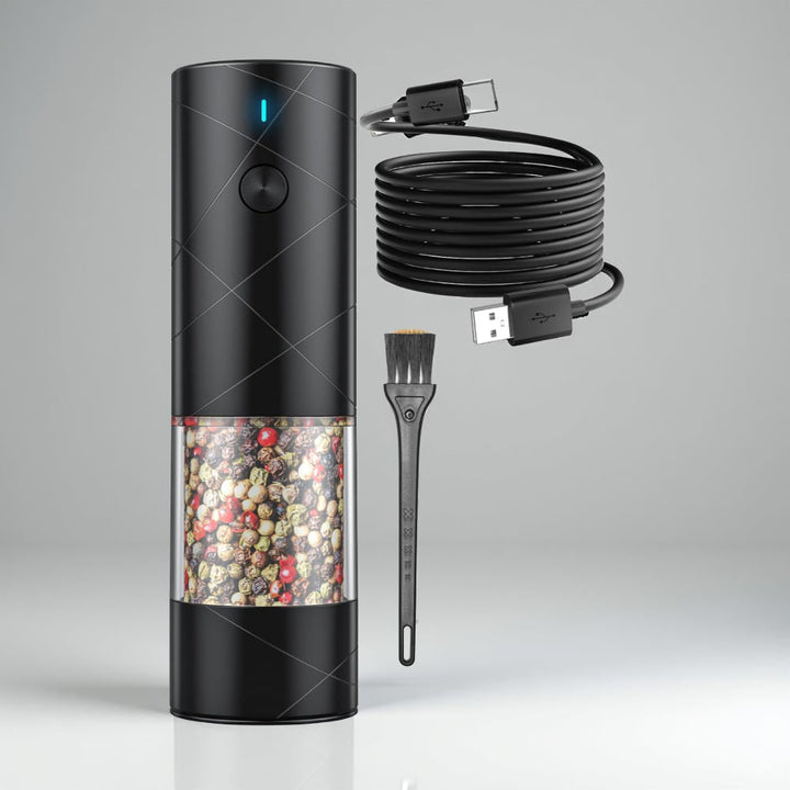 Salt Pepper Grinder Electric Rechargeable LED Light