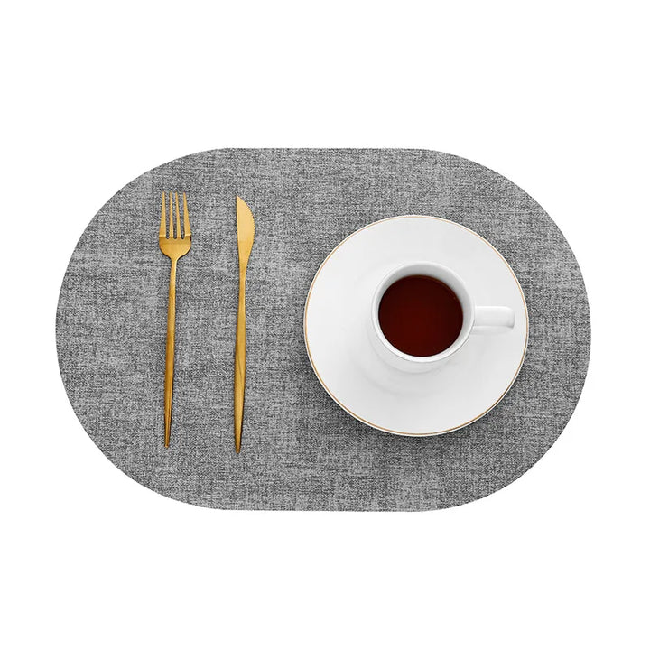 LinoMat | Oval Faux Leather Placemats | Heat Resistant &amp;amp; Non-Slip